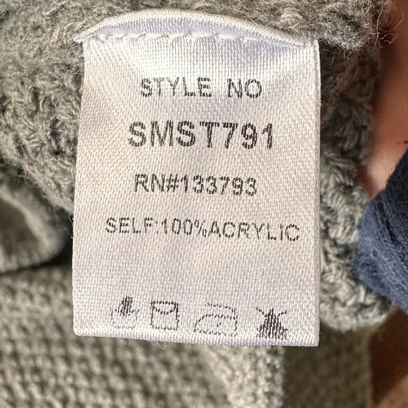 POL‎ NWOT SZ LGE Gray Cable Knit Lace Collar heavy Long Cardigan Sweater Dress - Picture 9 of 13